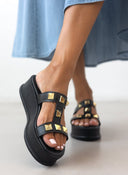 Flatforms δερμάτινα σανδάλια με τρουκς Estil