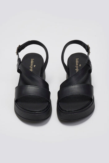 Flatforms δερμάτινα σανδάλια TFP