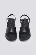 Flatforms δερμάτινα σανδάλια TFP - Μαύρο - thefashionproject.gr - TFP