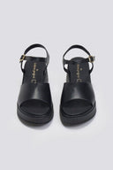 Flatforms δερμάτινα σανδάλια TFP - Μαύρο - thefashionproject.gr - TFP