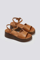 Flatforms δερμάτινα σανδάλια TFP - Ταμπά - thefashionproject.gr - TFP