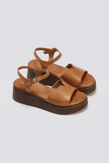 Flatforms δερμάτινα σανδάλια TFP - Ταμπά - thefashionproject.gr - TFP
