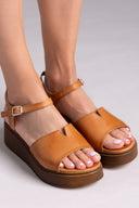 Flatforms δερμάτινα σανδάλια TFP - Ταμπά - thefashionproject.gr - TFP