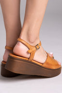 Flatforms δερμάτινα σανδάλια TFP - Ταμπά - thefashionproject.gr - TFP