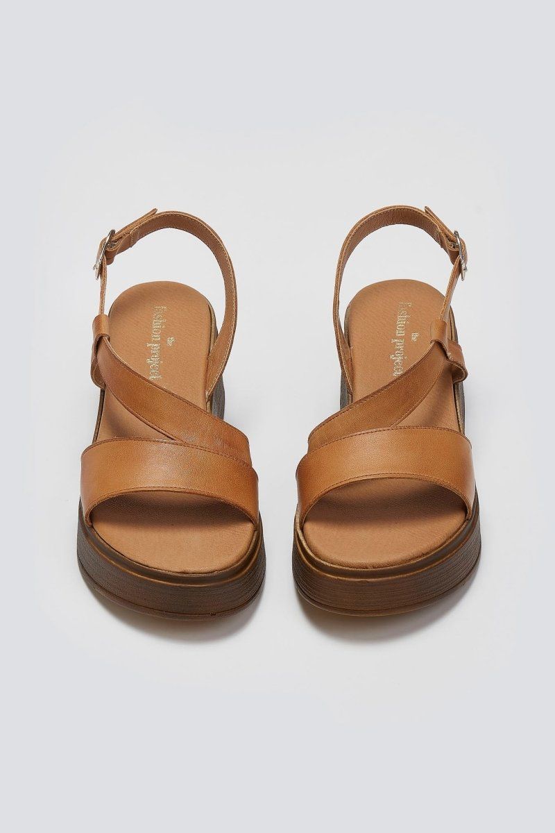 Flatforms δερμάτινα σανδάλια TFP - Ταμπά - thefashionproject.gr - TFP