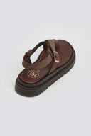 Flatforms nubuck δερμάτινα σανδάλια Tfp - Καφέ - thefashionproject.gr - TFP