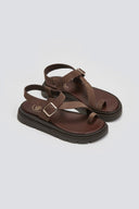 Flatforms nubuck δερμάτινα σανδάλια Tfp - Καφέ - thefashionproject.gr - TFP