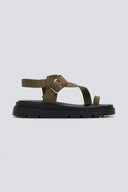 Flatforms nubuck δερμάτινα σανδάλια Tfp - Χακί - thefashionproject.gr - TFP