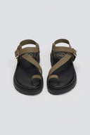 Flatforms nubuck δερμάτινα σανδάλια Tfp - Χακί - thefashionproject.gr - TFP
