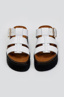 Flatforms σανδάλια δερμάτινα ATENEO - Λευκό - thefashionproject.gr - ATENEO
