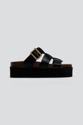 Flatforms σανδάλια δερμάτινα ATENEO - Μαύρο - thefashionproject.gr - ATENEO