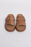 Flatforms σανδάλια δερμάτινα Estil - Τάουπε - thefashionproject.gr - Estil