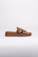 Flatforms σανδάλια δερμάτινα Estil - Τάουπε - thefashionproject.gr - Estil