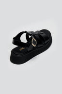 Flatforms σανδάλια δερμάτινα με τοκά Ragazza 01239 - Μαύρο - thefashionproject.gr - RAGAZZA