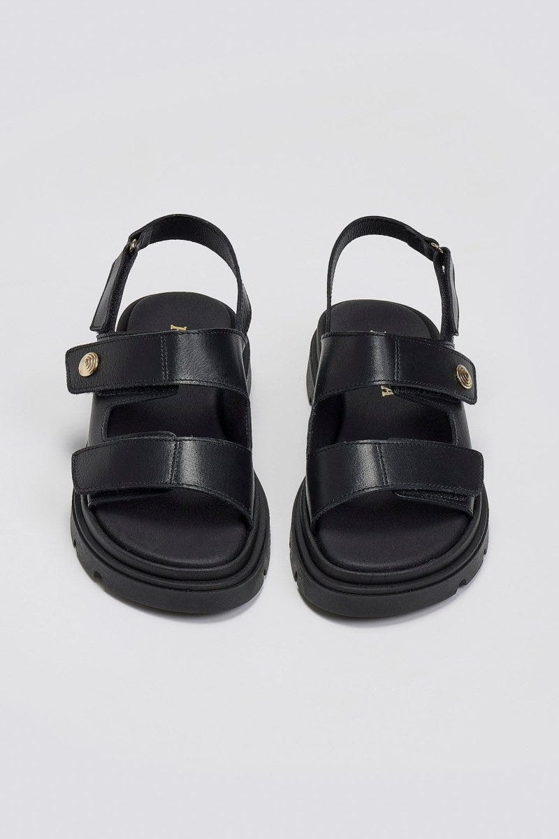 Flatforms σανδάλια δερμάτινα Ragazza 0850 - Μαύρο - thefashionproject.gr - RAGAZZA