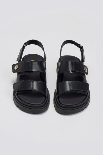 Flatforms σανδάλια δερμάτινα Ragazza 0850 - Μαύρο - thefashionproject.gr - RAGAZZA
