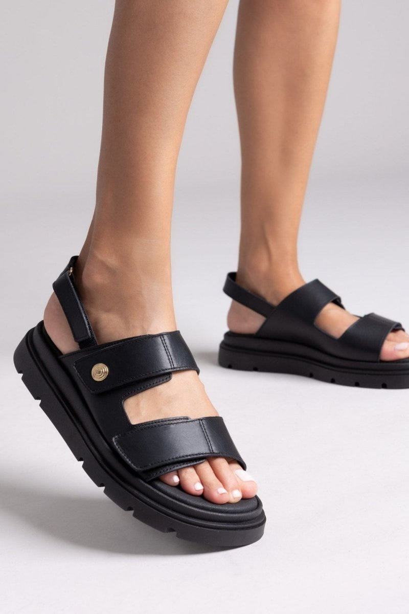 Flatforms σανδάλια δερμάτινα Ragazza 0850 - Μαύρο - thefashionproject.gr - RAGAZZA