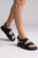 Flatforms σανδάλια δερμάτινα Ragazza 0850 - Μαύρο - thefashionproject.gr - RAGAZZA