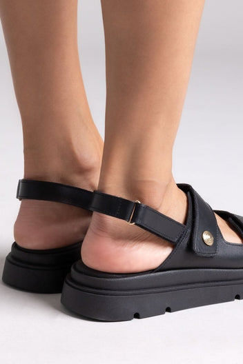 Flatforms σανδάλια δερμάτινα Ragazza 0850 - Μαύρο - thefashionproject.gr - RAGAZZA