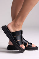 Flatforms σανδάλια δερμάτινα Ragazza 0852 - Μαύρο - thefashionproject.gr - RAGAZZA