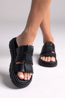 Flatforms σανδάλια δερμάτινα Ragazza 0852 - Μαύρο - thefashionproject.gr - RAGAZZA