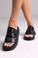 Flatforms σανδάλια δερμάτινα Ragazza 0852 - Μαύρο - thefashionproject.gr - RAGAZZA
