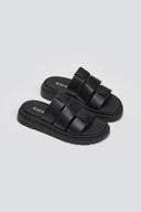 Flatforms σανδάλια δερμάτινα Ragazza 0852 - Μαύρο - thefashionproject.gr - RAGAZZA