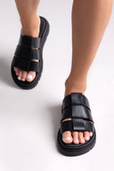 Flatforms σανδάλια δερμάτινα Ragazza 0852 - Μαύρο - thefashionproject.gr - RAGAZZA
