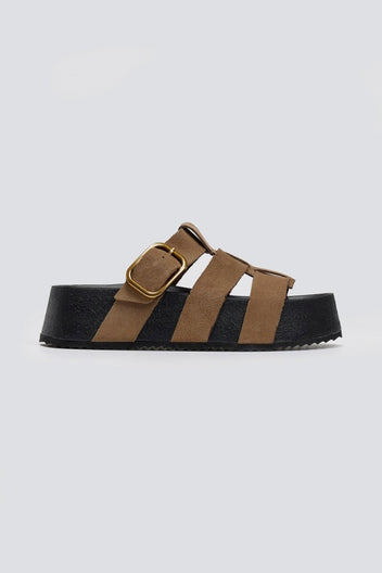 Flatforms σανδάλια καστόρινα ATENEO - Τάουπε - thefashionproject.gr - ATENEO