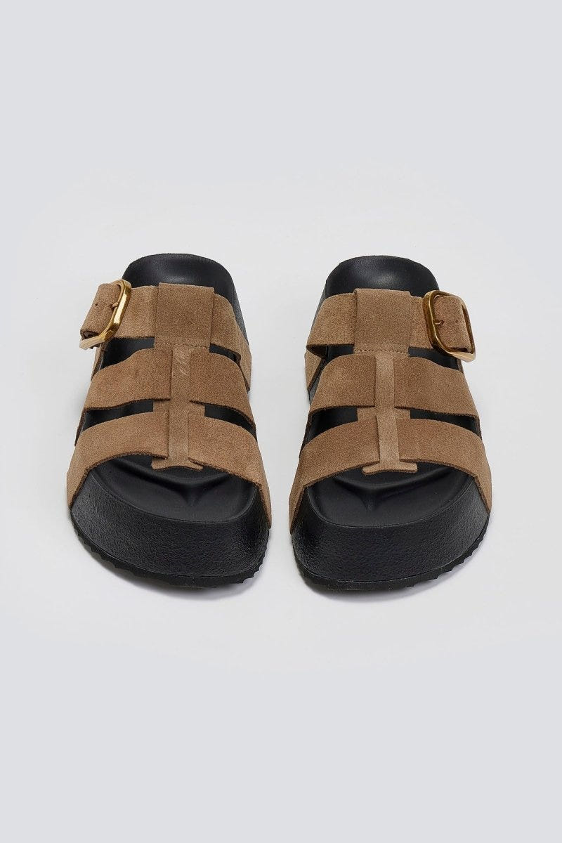 Flatforms σανδάλια καστόρινα ATENEO - Τάουπε - thefashionproject.gr - ATENEO