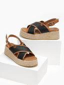 Flatforms σανδάλια με crossover φάσες Refresh 171756 - Μαύρο - thefashionproject.gr - Refresh