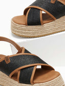 Flatforms σανδάλια με crossover φάσες Refresh 171756 - Μαύρο - thefashionproject.gr - Refresh