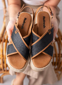 Flatforms σανδάλια με crossover φάσες Refresh 171756 - Μαύρο - thefashionproject.gr - Refresh