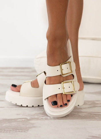 Flatforms σανδάλια με φαρδιές φάσες VIZZANO 6499.102 - Λευκό - thefashionproject.gr - VIZZANO
