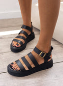 Flatforms σανδάλια με μπαρέτα TFP - Μαύρο - thefashionproject.gr - TFP