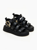 Flatforms σανδάλια με μπαρέτα TFP - Μαύρο - thefashionproject.gr - TFP