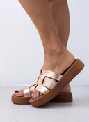 Flatforms σανδάλια με pattern Estil - Χαλκός - thefashionproject.gr - Estil