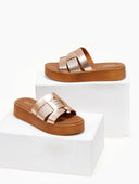 Flatforms σανδάλια με pattern Estil - Χαλκός - thefashionproject.gr - Estil