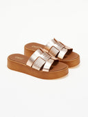 Flatforms σανδάλια με pattern Estil - Χαλκός - thefashionproject.gr - Estil