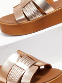 Flatforms σανδάλια με pattern Estil - Χαλκός - thefashionproject.gr - Estil