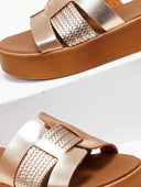 Flatforms σανδάλια με pattern Estil - Χαλκός - thefashionproject.gr - Estil