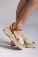 Flatforms σανδάλια με πλεκτό σχέδιο Refresh 172773 - Lime - thefashionproject.gr - Refresh