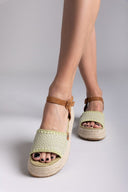 Flatforms σανδάλια με πλεκτό σχέδιο Refresh 172773 - Lime - thefashionproject.gr - Refresh
