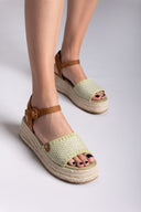 Flatforms σανδάλια με πλεκτό σχέδιο Refresh 172773 - Lime - thefashionproject.gr - Refresh