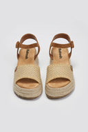 Flatforms σανδάλια με πλεκτό σχέδιο Refresh 172773 - Μπεζ - thefashionproject.gr - Refresh