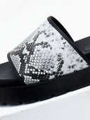 Flatforms σανδάλια με print - Λευκό/Μαύρο - thefashionproject.gr - CARAD