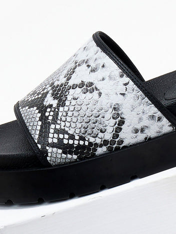 Flatforms σανδάλια με print - Λευκό/Μαύρο - thefashionproject.gr - CARAD