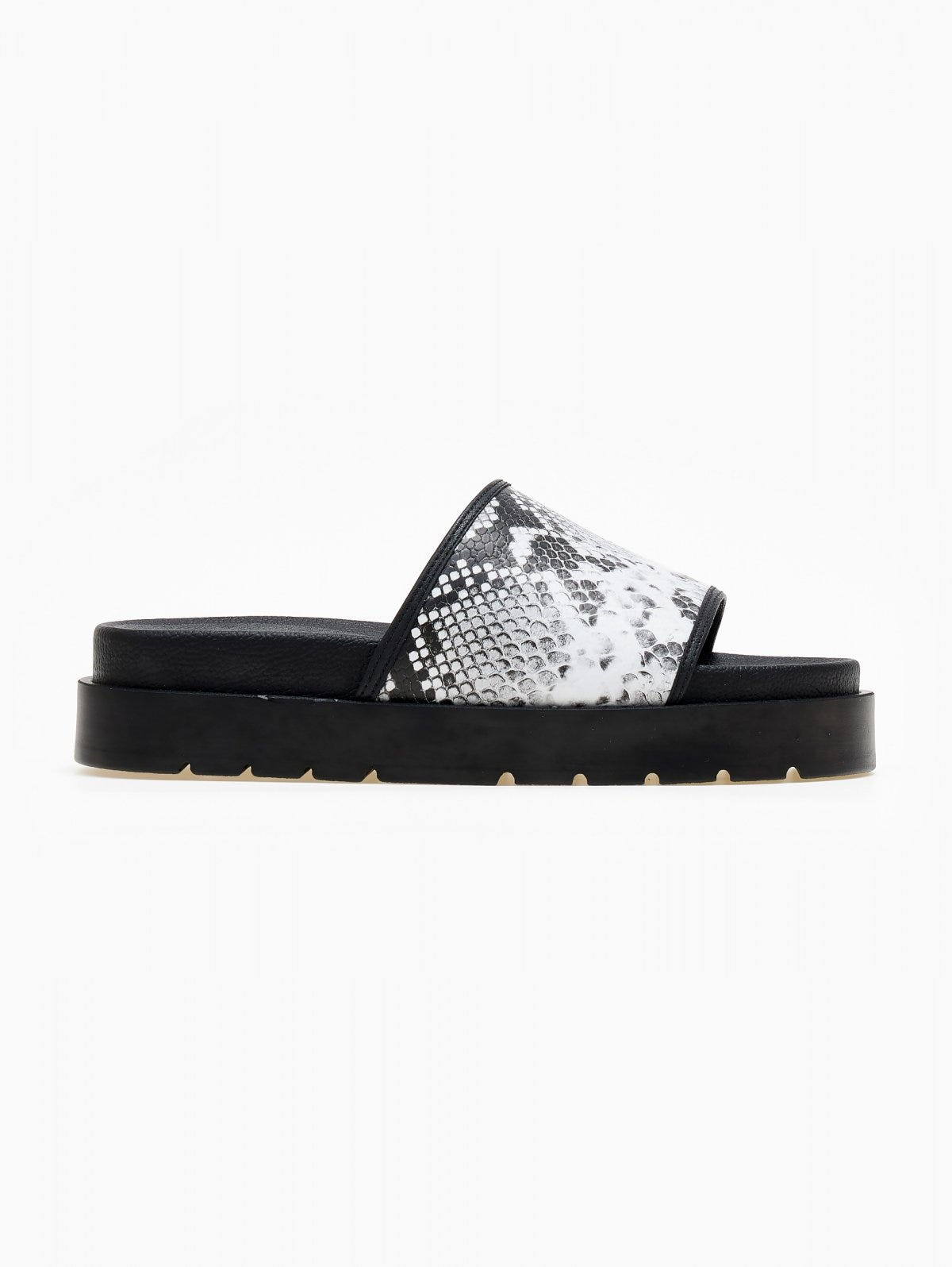 Flatforms σανδάλια με print - Λευκό/Μαύρο - thefashionproject.gr - CARAD