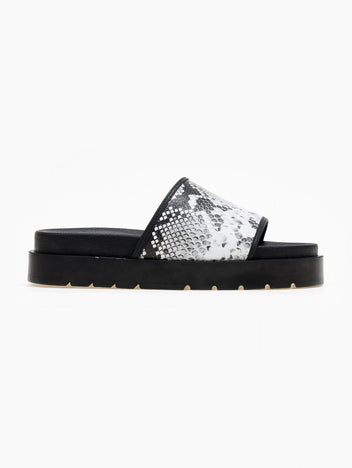 Flatforms σανδάλια με print - Λευκό/Μαύρο - thefashionproject.gr - CARAD