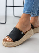 Flatforms σανδάλια με ψάθα και σχοινί Refresh 17175301 - Μαύρο - thefashionproject.gr - Refresh